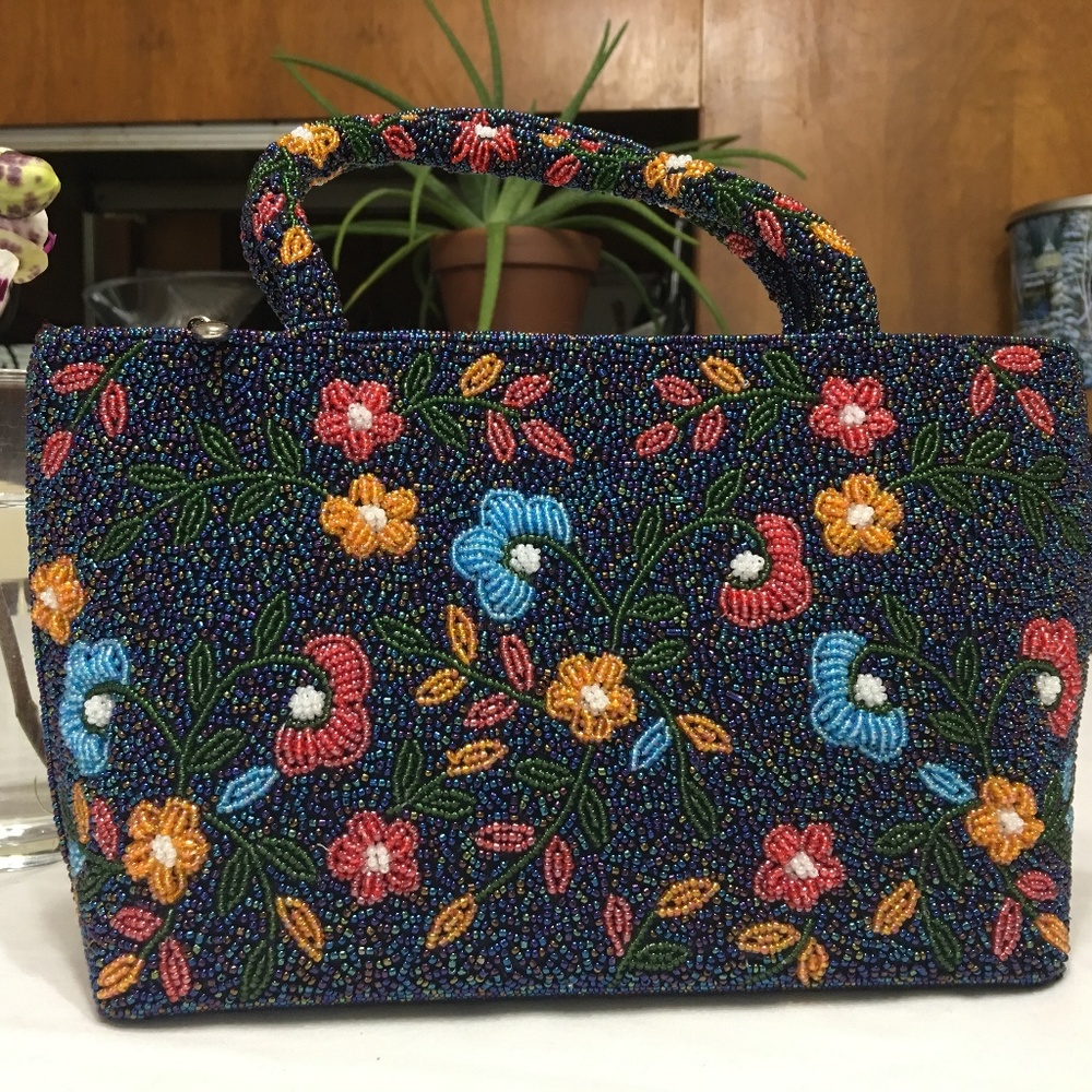 Exquisite Fully Beaded Hand Made Evening Handbag